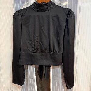 Rachel Zoe Black Satin Blouse